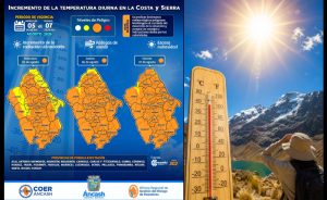 ÁNCASH BAJO ALERTA NARANJA POR INCREMENTO DE TEMPERATURA HASTA EL VIERNES 7 DE AGOSTO.